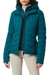 Bernardo Puffer Jacket With Removable Bib & Hood In Poseidon