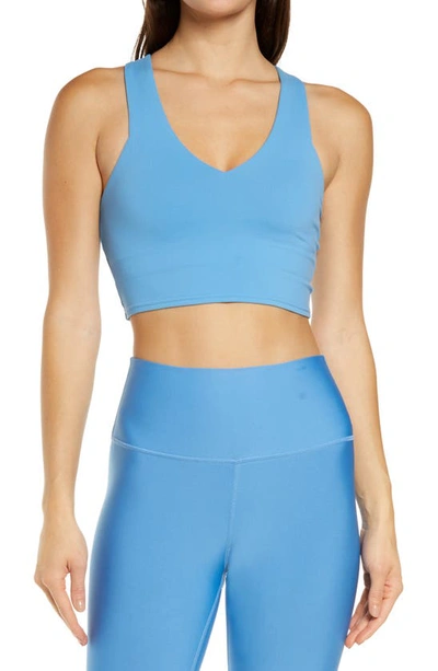 Alo Yoga Real Sports Bra In Cafe Blue