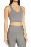 Alo Yoga Real Sports Bra In Shadow Grey