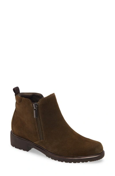 Munro Lug Sole Bootie In Green Suede