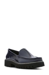 Donald Pliner Hope Platform Loafer In Dark Blue