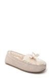 Minnetonka Cosi Faux Shearling Slipper In Stone