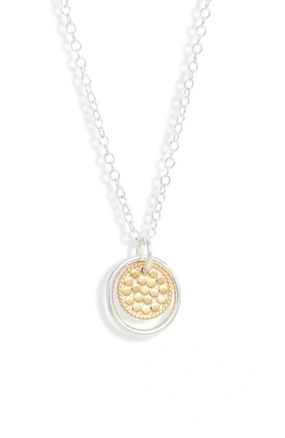 Anna Beck Smooth Dome Ring & Dotted Disc Pendant Necklace In Gold/ Silver
