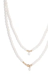 Poppy Finch Long Keshi Pearl Necklace In Yellow Gold/ Pearl
