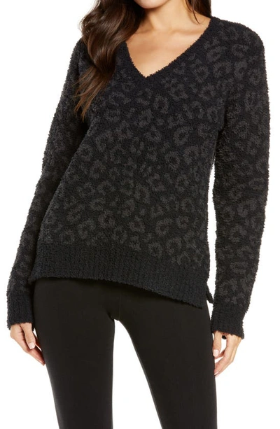 Ugg Cecilia V-neck Sweater In Black Leopard