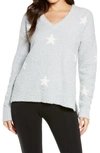 Ugg Cecilia V-neck Sweater In Grey/ White Stars