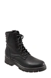 Bueno Rage Lace-up Combat Boot In Black Leather