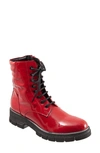 Bueno Rage Lace-up Combat Boot In Red Patent Leather