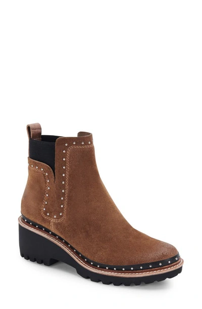 Dolce Vita Huey Studded Bootie In Dark Brown Suede