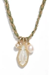 Kendra Scott Muriel Charm Necklace In Gold Ivory Mother Of Pearl
