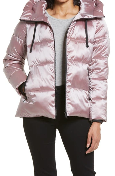 Sam edelman iridescent water repellent hooded puffer jacket new arrivals