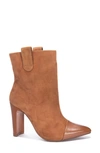 42 Gold Kara Cap Toe Bootie In Tan Suede