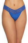 Hanky Panky Stretch Cotton Original Rise Thong In Atlantis