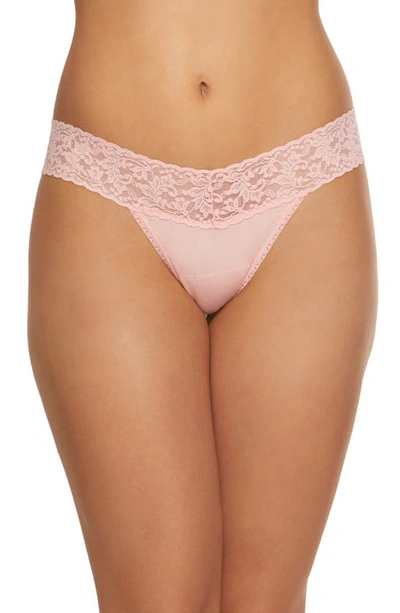 Hanky Panky Stretch Cotton Original Rise Thong In Rosita