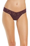 Hanky Panky Signature Lace Low-rise Lace Thong In Plum Wine