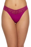 Hanky Panky Stretch Cotton Original Rise Thong In Boysenbery