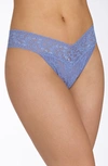 Hanky Panky Regular Rise Lace Thong In Chambray