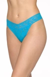 Hanky Panky Regular Rise Lace Thong In Island Blue