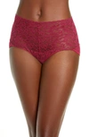 Hanky Panky Signature Lace Retro V-kini In Cranberry