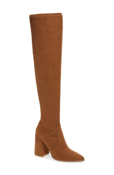 Steve Madden Nifty Pointed Toe Over The Knee Boot In Cognac