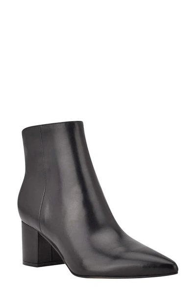 Marc Fisher Jojo Pointed Toe Bootie In Black Leather