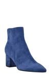 Marc Fisher Jojo Pointed Toe Bootie In Blue Suede