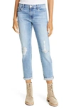 Frame Le Garcon Ankle Slim Boyfriend Jeans In Hidalgo Beldon