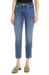 Frame Le High Straight High-rise Slim-fit Cotton-twill Jeans In Multi