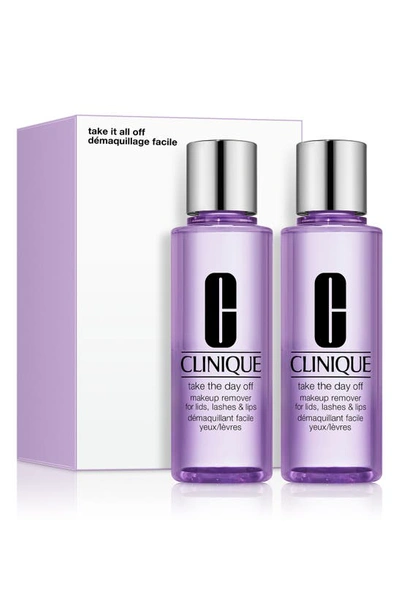 Clinique Full Size Take The Day Off Makeup Remover For Lids, Lashes & Lips Set-$40 Value