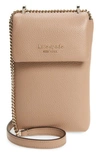 Kate Spade Bradley Pebbled Leather Crossbody In Raw Pecan