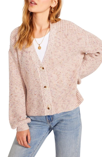 Bb Dakota By Steve Madden Bb Dakota Vigo Speckled Shaker Stitch Cardigan In Ivory Speckly