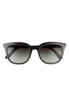 Prada 53mm Cat Eye Sunglasses In Black/ Grey Gradient