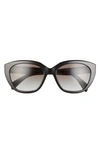 Prada 56mm Gradient Cat Eye Sunglasses In Black/ Grey Gradient