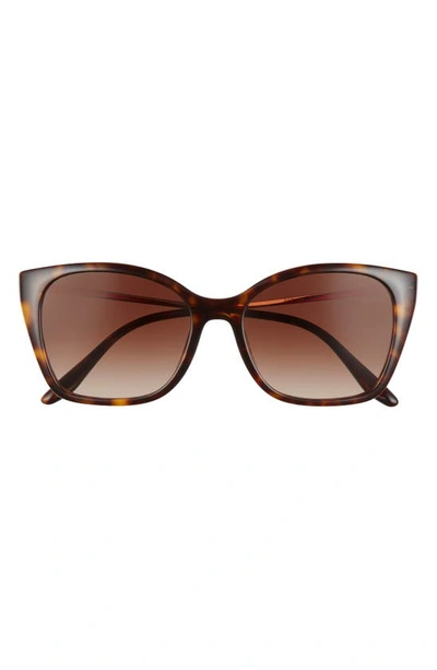Prada 54mm Gradient Cat Eye Sunglasses In Havana/ Brown Gradient