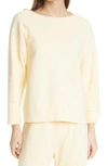 Nili Lotan Luka Raw Neck Sweatshirt In Pale Yellow