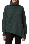 Allsaints Lock Roll Neck Wool Blend Sweater In Dusky Khaki Green