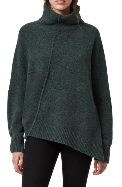 Allsaints Lock Roll Neck Wool Blend Sweater In Dusky Khaki Green