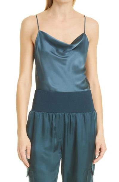 Cinq À Sept Marta Silk Satin Camisole In Peacock Blue