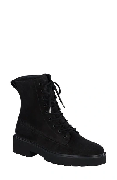 Paul Green Jackson Lug Sole Boot In Black Suede