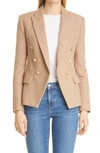 L Agence Kenzie Double Breasted Boucle Blazer In Cappuccino