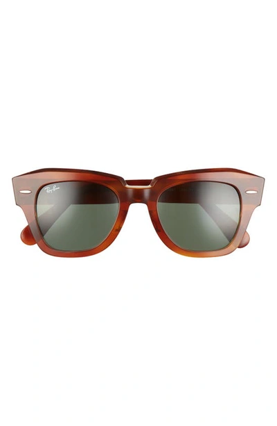 Ray Ban State Street 49mm Square Sunglasses In Havana Brown