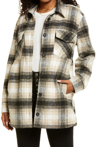 Thread & Supply Shirt Jacket In Black Tan Plaid