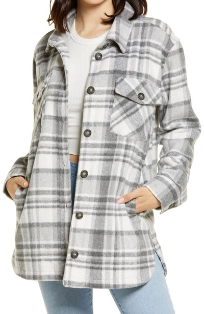 Thread & Supply Shirt Jacket In Grey Plaid