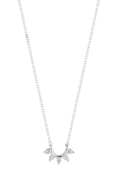 Dana Rebecca Designs Mini Diamond Curve Pendant Necklace In White Gold