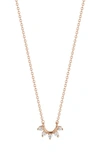 Dana Rebecca Designs Mini Diamond Curve Pendant Necklace In Rose Gold