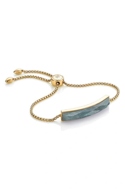 Monica Vinader Baja Faceted Stone Pendant Slider Bracelet In 18ct Gold On Sterling Silver
