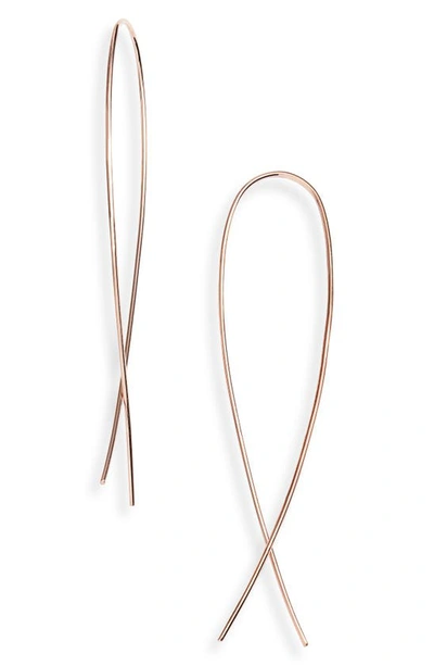 Lana Jewelry Jewelry Medium Narrow Upside Down Hoop Earrings In Rose Gold