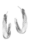 JOHN HARDY CLASSIC CHAIN TWISTED DIAMOND HOOP EARRINGS,EBP9003352DI