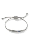 John Hardy Classic Chain Twisted Slider Bracelet In Blue Sapphire