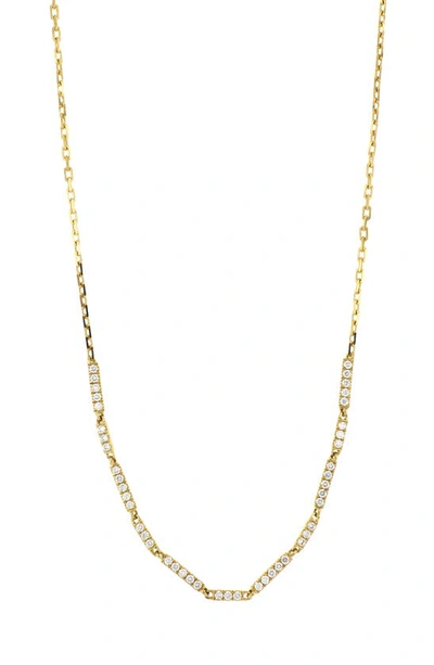 Bony Levy 18k White Gold & Diamond Line Necklace In 18k Yellow Gold